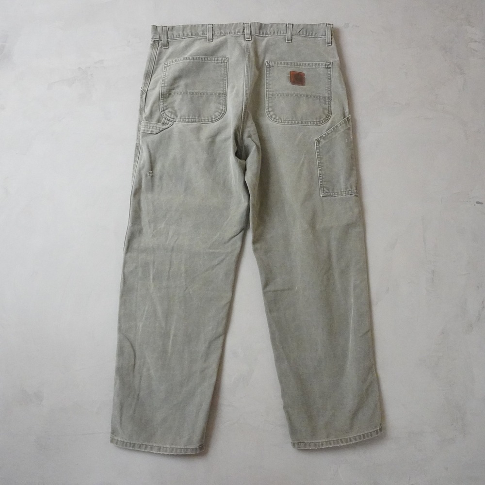 Vintage Carhartt Carpenter Pants 38x32 Mens 90s Green Canvas Workwear USA Made